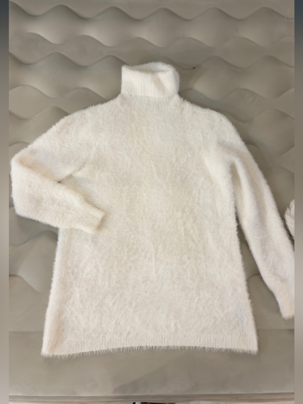 Zara Cream Fuzzy Turtleneck Sweater